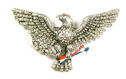 pave rhinestone enameled eagle with arrows and branches